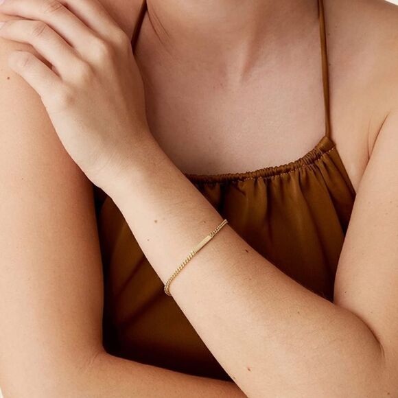 14k Gold Plated Cuban Chain Link Bracelet - Picture 5 of 6